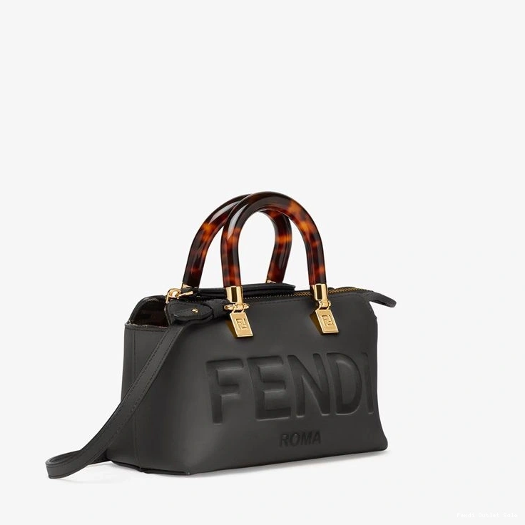 Cheap Leather Logo Calf Bag Fendi By Boston The In Mini Way Black ROMA 0713